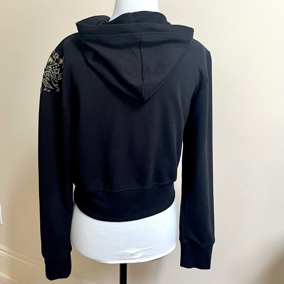 Cropped Hoodie Sweatshirt~Size XL~Black - Picture 3 of 9